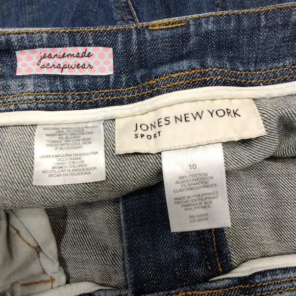 3835 Size 10 Jones New York Chic Blue Flare Jeans with Star Accents - Picture 6 of 6